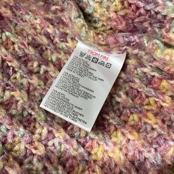 Urban Outfitters Sydney multi color Pink Balloon Sleeve Cardigan Sweater xs - Picture 5 of 8